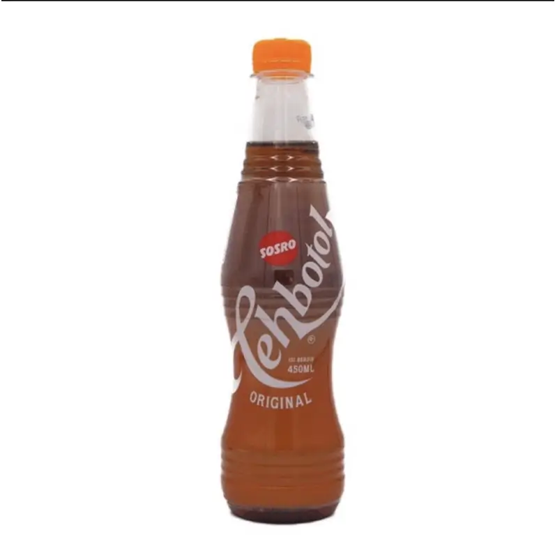 Sosro Tehbotol Original Indonesian iced tea in 450ml glass bottle with orange cap distributed by Sinarmas Marketing